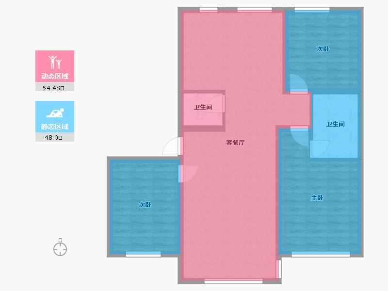 内蒙古自治区-通辽市-枫林花语-106.49-户型库-动静分区