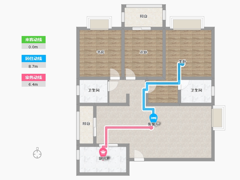 陕西省-咸阳市-厚德苑小区-116.00-户型库-动静线