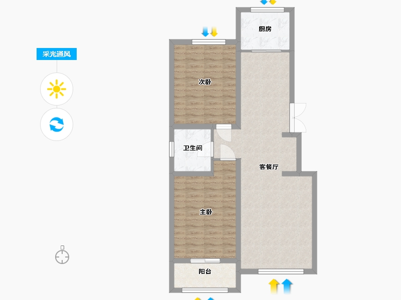 河北省-保定市-秀兰森活里-79.30-户型库-采光通风