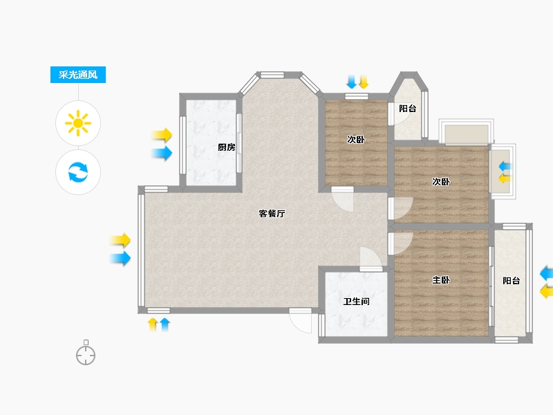 江苏省-泰州市-锦都国际花园-112.00-户型库-采光通风