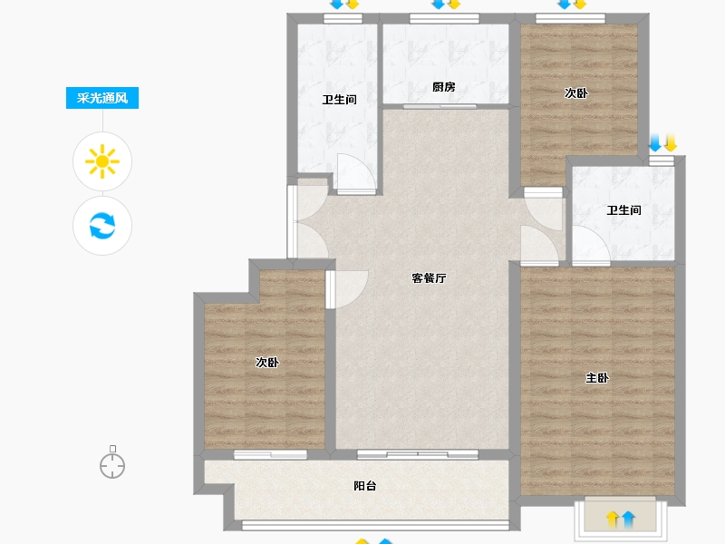 山东省-临沂市-房源壹号院-108.10-户型库-采光通风