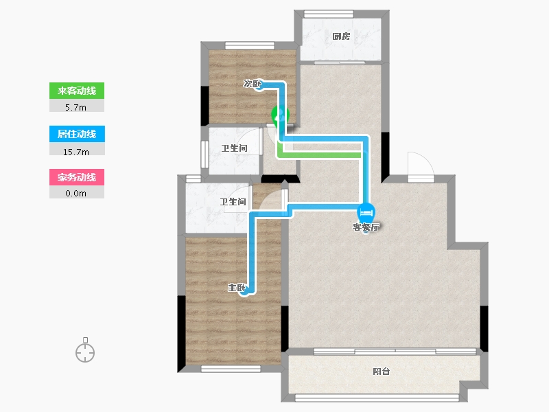 安徽省-宿州市-北京城房北大学府-86.40-户型库-动静线