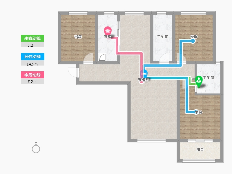 甘肃省-庆阳市-轩和佳苑-95.10-户型库-动静线