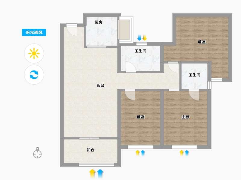 福建省-宁德市-海尚城-85.60-户型库-采光通风