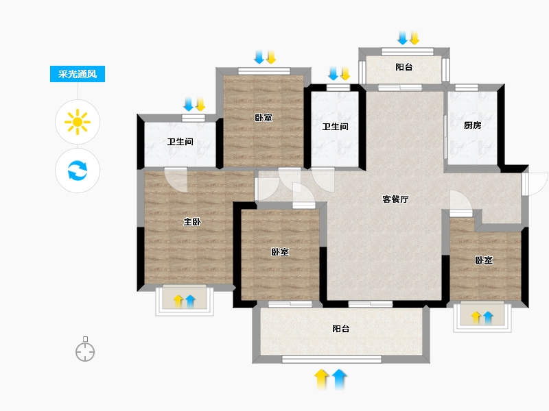 四川省-宜宾市-绿地城际空间站-97.60-户型库-采光通风