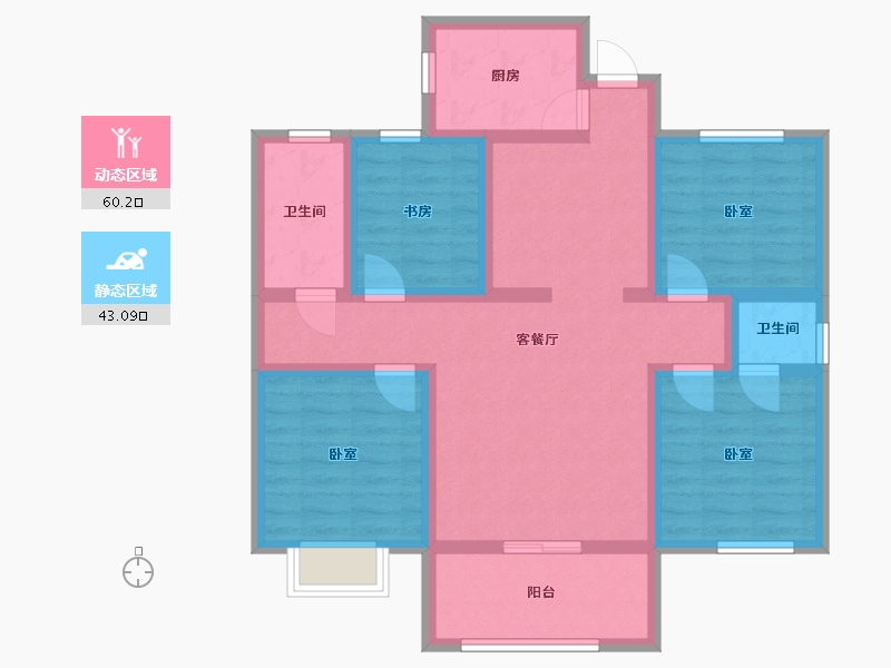 山东省-潍坊市-杨春书香府郡-109.78-户型库-动静分区