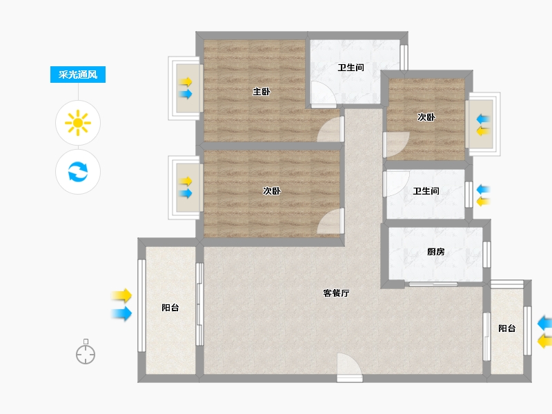 江西省-南昌市-香佳苑-120.00-户型库-采光通风