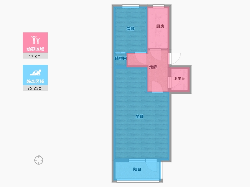 北京-北京市-厂洼小区-南区-42.96-户型库-动静分区