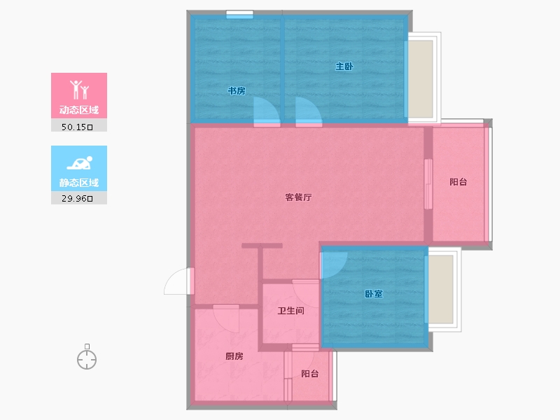 云南省-昆明市-隆盛华府-78.00-户型库-动静分区