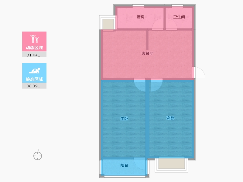 浙江省-杭州市-环西新村-62.00-户型库-动静分区