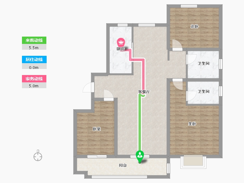 山东省-聊城市-世家如意府-105.60-户型库-动静线