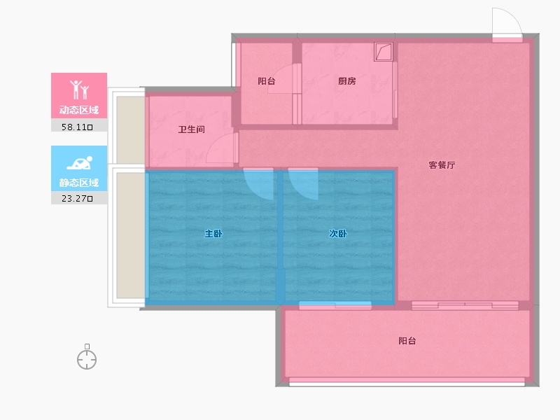 广东省-清远市-小城怡景轩-71.16-户型库-动静分区