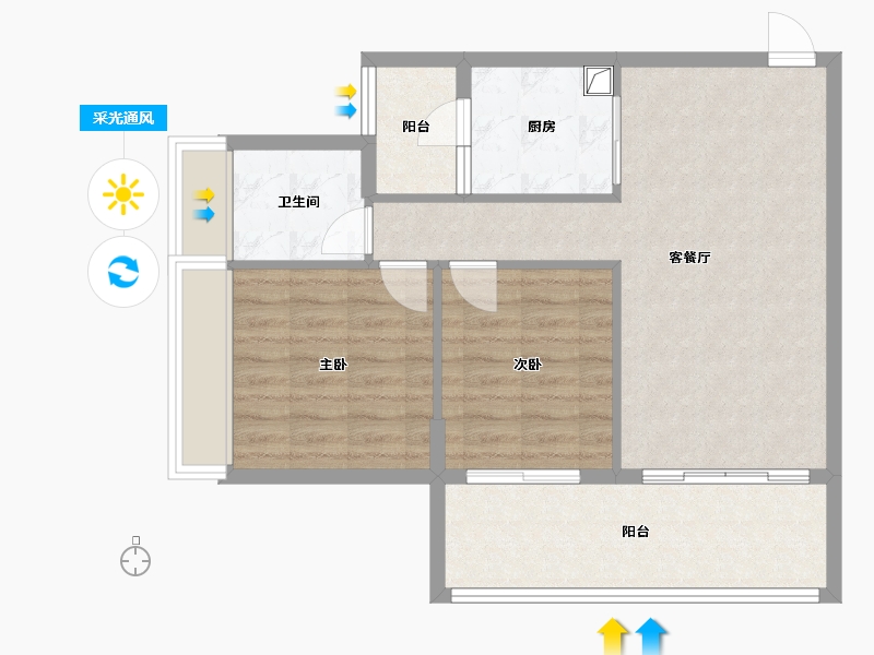 广东省-清远市-小城怡景轩-71.16-户型库-采光通风