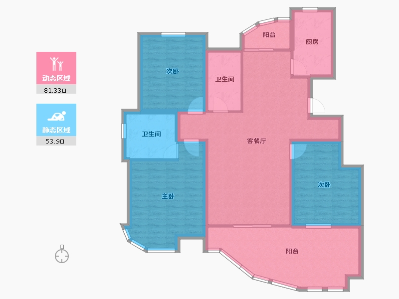 浙江省-杭州市-飞虹丁香花园-121.71-户型库-动静分区