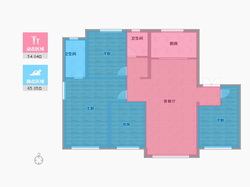 黑龙江省-牡丹江市-汇龙外滩-108.00-户型库-动静分区