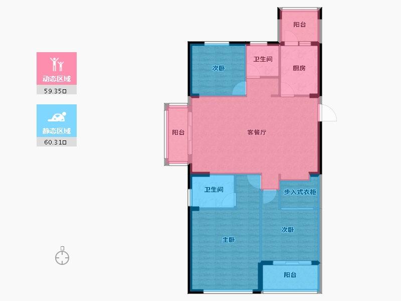 浙江省-宁波市-白金湾-109.02-户型库-动静分区