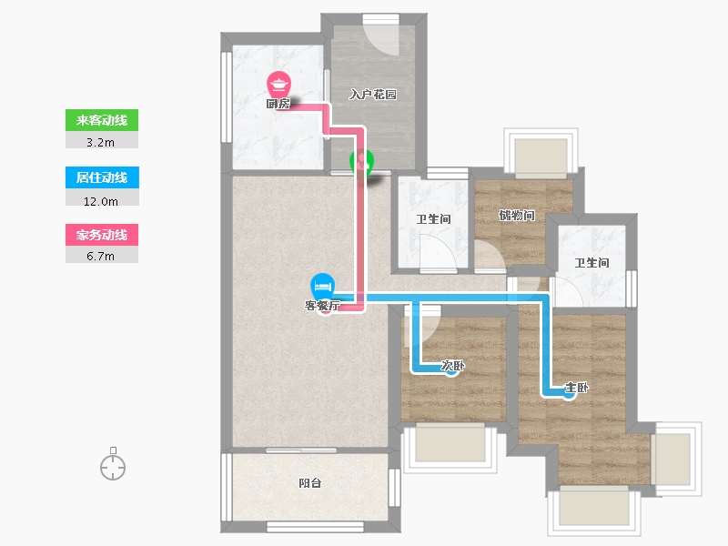 广东省-深圳市-荔枝花园-60.50-户型库-动静线