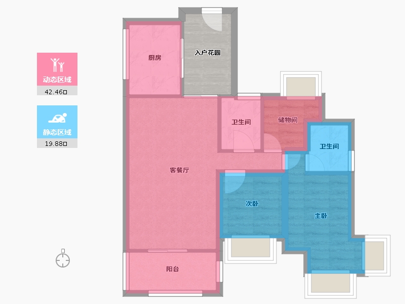 广东省-深圳市-荔枝花园-60.50-户型库-动静分区