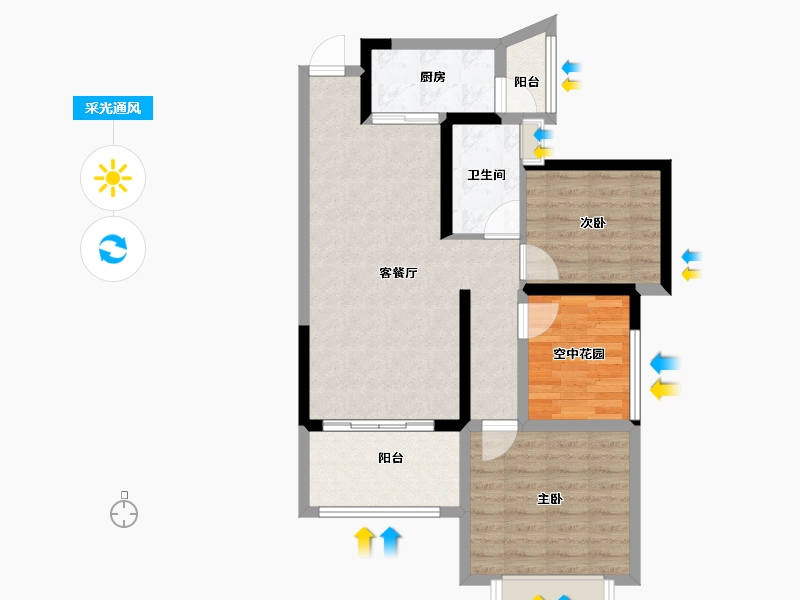 广西壮族自治区-南宁市-天湖御林湾-75.00-户型库-采光通风