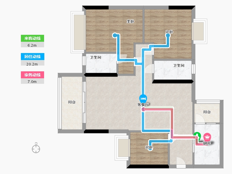 广东省-梅州市-水岸帝景-86.40-户型库-动静线