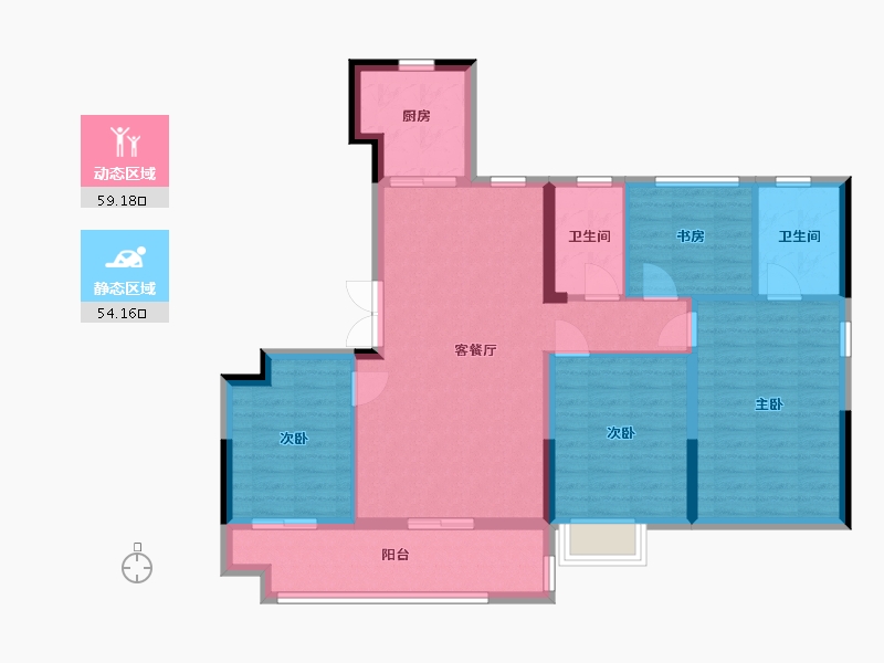 浙江省-台州市-云栖望府-115.17-户型库-动静分区