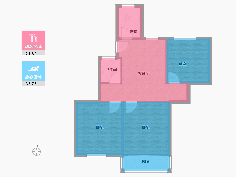 安徽省-马鞍山市-人民新村-56.68-户型库-动静分区