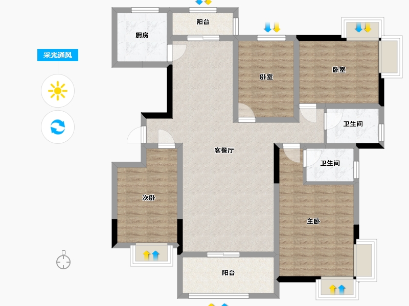 江西省-九江市-湖滨国际-111.50-户型库-采光通风