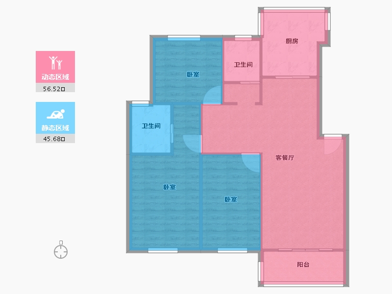 重庆-重庆市-姚江花园（江北区）-93.60-户型库-动静分区