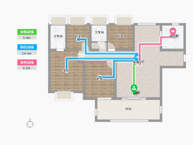 江苏省-宿迁市-碧桂园翘楚棠-113.60-户型库-动静线