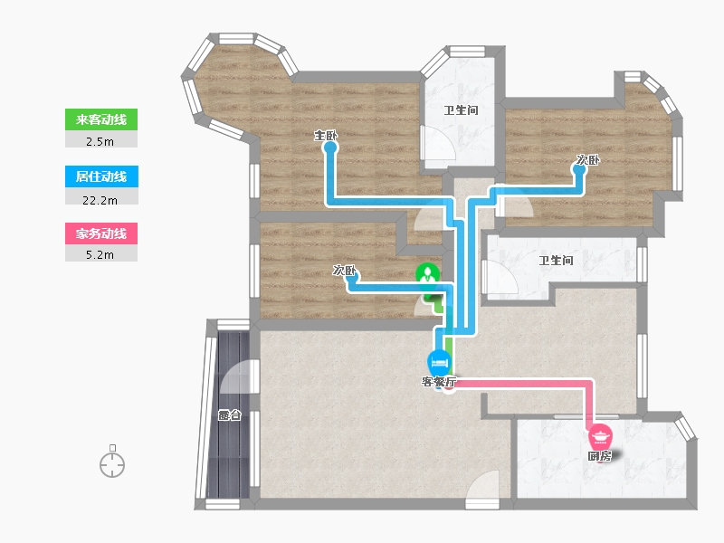 辽宁省-大连市-壹品星海-88.23-户型库-动静线