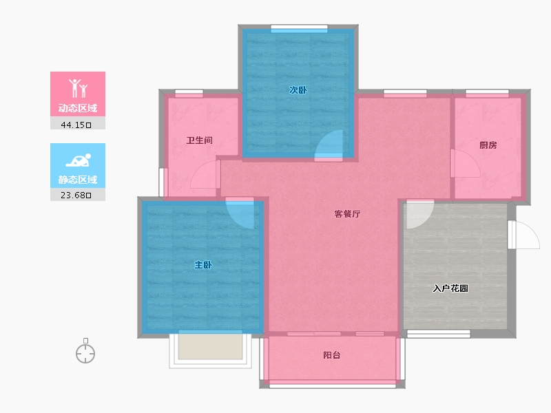 安徽省-合肥市-临滨苑-70.69-户型库-动静分区