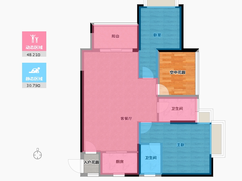 广西壮族自治区-南宁市-天湖御林湾-80.56-户型库-动静分区