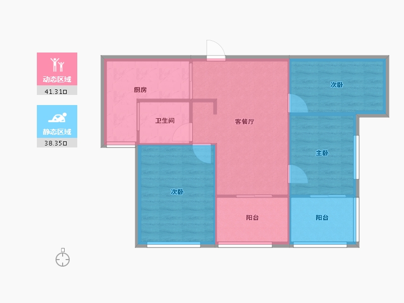 浙江省-绍兴市-永成天卸湾-72.31-户型库-动静分区