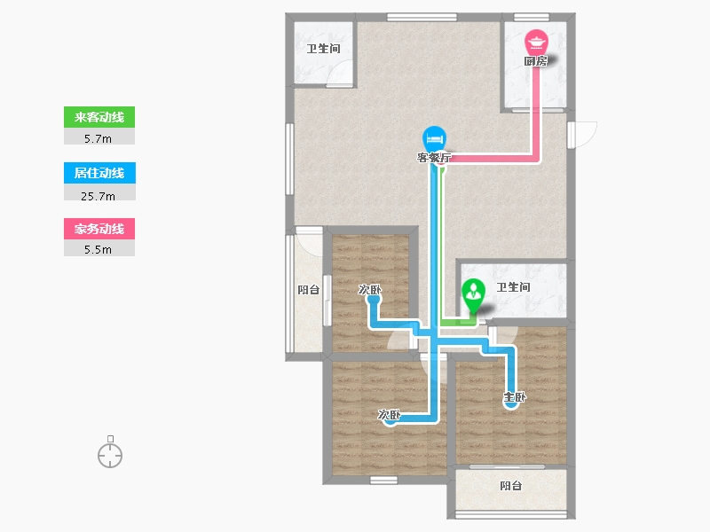 浙江省-杭州市-昆仑红苹果-99.60-户型库-动静线