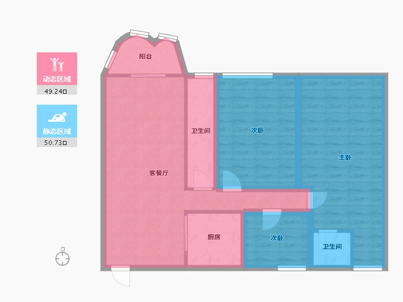 广东省-深圳市-金成时代家园-89.35-户型库-动静分区