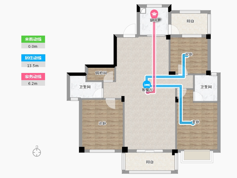 浙江省-宁波市-白金湾-106.30-户型库-动静线