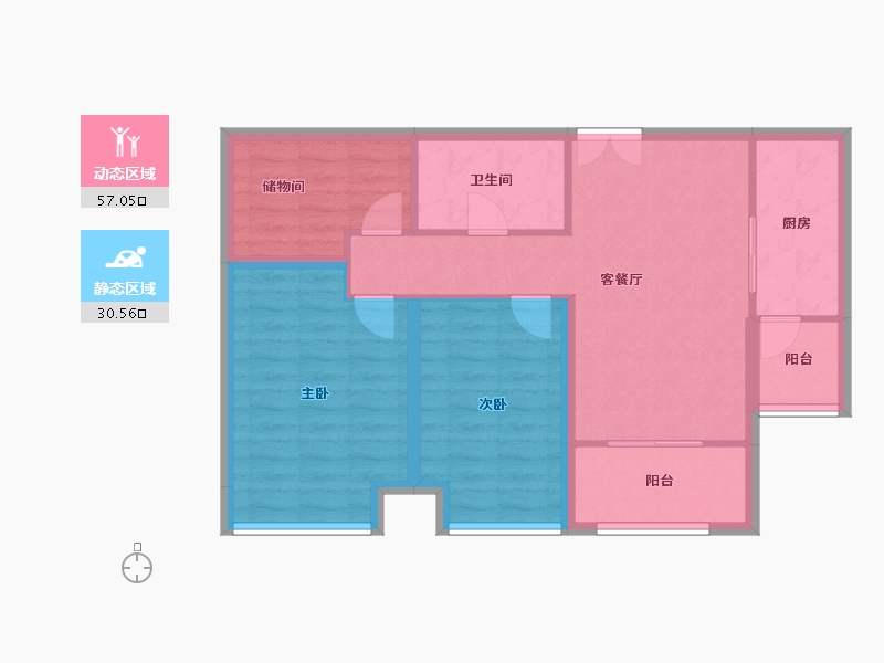 陕西省-榆林市-河汇雅苑-78.50-户型库-动静分区