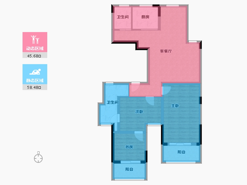 浙江省-宁波市-永佳苑-92.19-户型库-动静分区