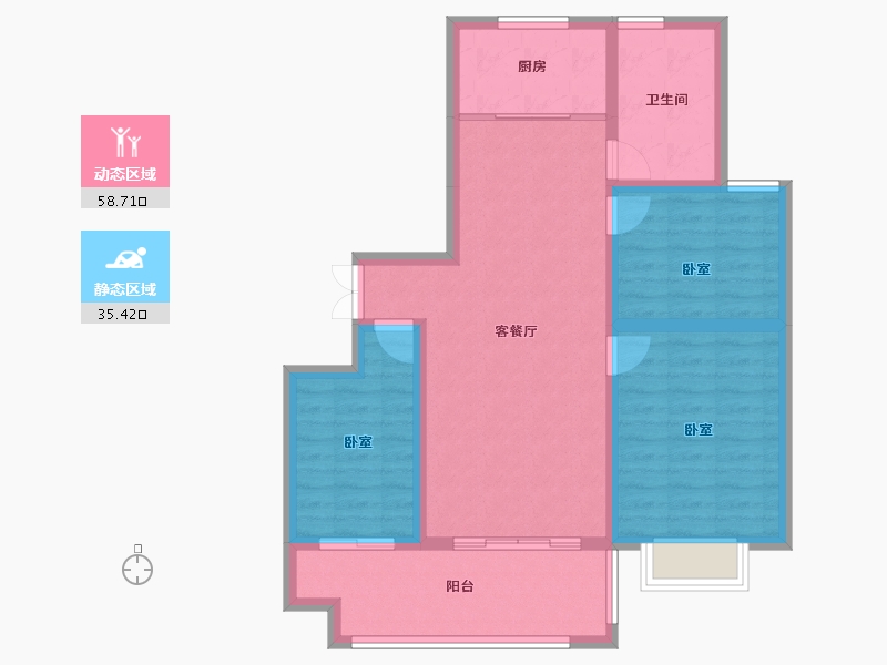 山东省-临沂市-房源印象雅园-84.29-户型库-动静分区