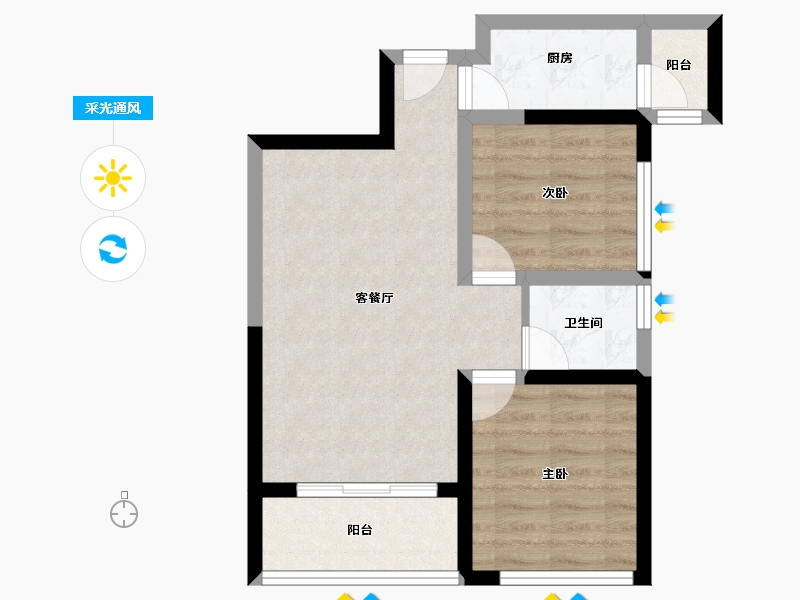 广东省-惠州市-金沙世纪城-55.00-户型库-采光通风