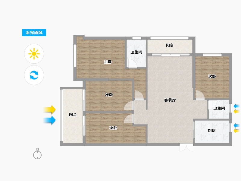 湖北省-襄阳市-外滩云锦-114.50-户型库-采光通风