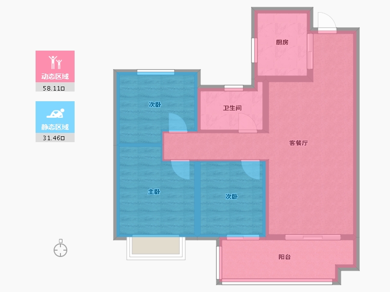 安徽省-合肥市-保利和光尘樾-80.00-户型库-动静分区