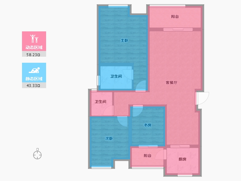 四川省-南充市-宏凌山水城-89.96-户型库-动静分区