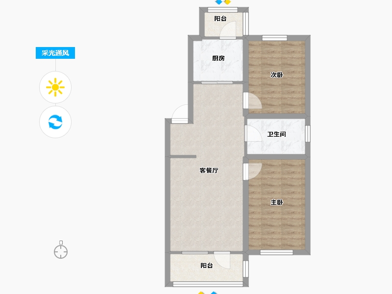 辽宁省-大连市-启新逸园-64.32-户型库-采光通风