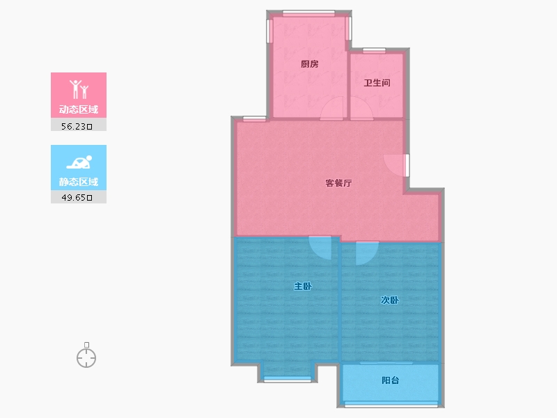 重庆-重庆市-姚江花园（江北区）-98.00-户型库-动静分区