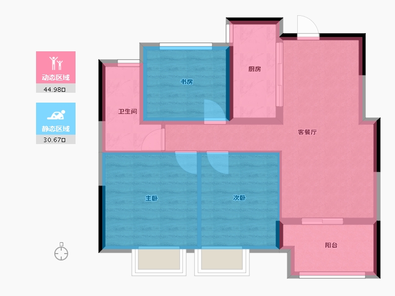 江苏省-苏州市-星光耀花园-69.00-户型库-动静分区