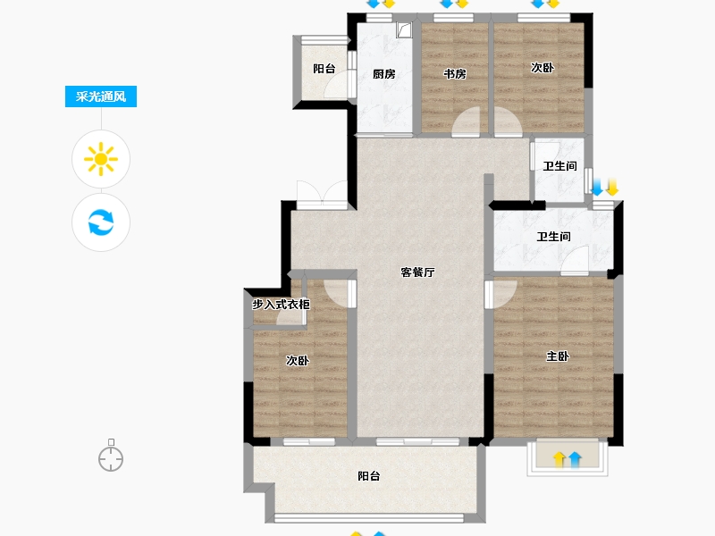 辽宁省-铁岭市-融侨悦城-104.36-户型库-采光通风