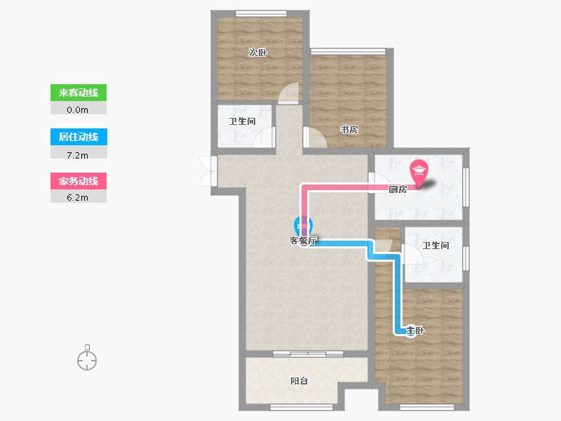 陕西省-榆林市-河汇雅苑-96.86-户型库-动静线