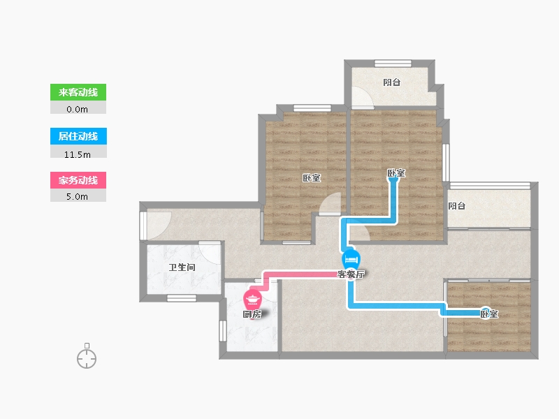 广东省-广州市-润泰大厦-88.49-户型库-动静线