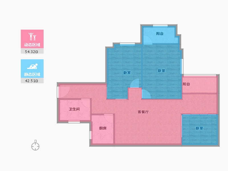 广东省-广州市-润泰大厦-88.49-户型库-动静分区